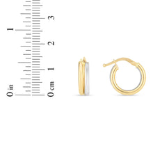 Load image into Gallery viewer, 14k Yellow Gold and White Gold 15mm Double Round Hoops Earrings

