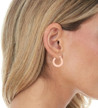 Load image into Gallery viewer, 14k Rose Gold 3mm x 15mm High Polish Round Tube Hoop Earrings
