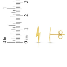 Load image into Gallery viewer, 14k Yellow Gold 12mm Polished Lightening Bolt Stud Earrings

