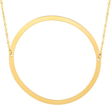 Load image into Gallery viewer, 14k Yellow Gold 1.5&quot; Extra Large Angled Alphabet Letter A - Z Initial Charm Pendant with Chain Necklace
