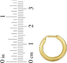 Load image into Gallery viewer, 10k Yellow Gold 15mm Reversible Polished &amp; Diamond Cut Huggie Earrings
