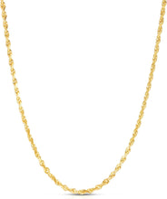 Load image into Gallery viewer, 10k Yellow Gold 4mm Solid Diamond Cut Rope Chain Necklace
