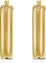 Load image into Gallery viewer, 14k Yellow Gold 21mm Double Row Paperclip Hoop Earrings
