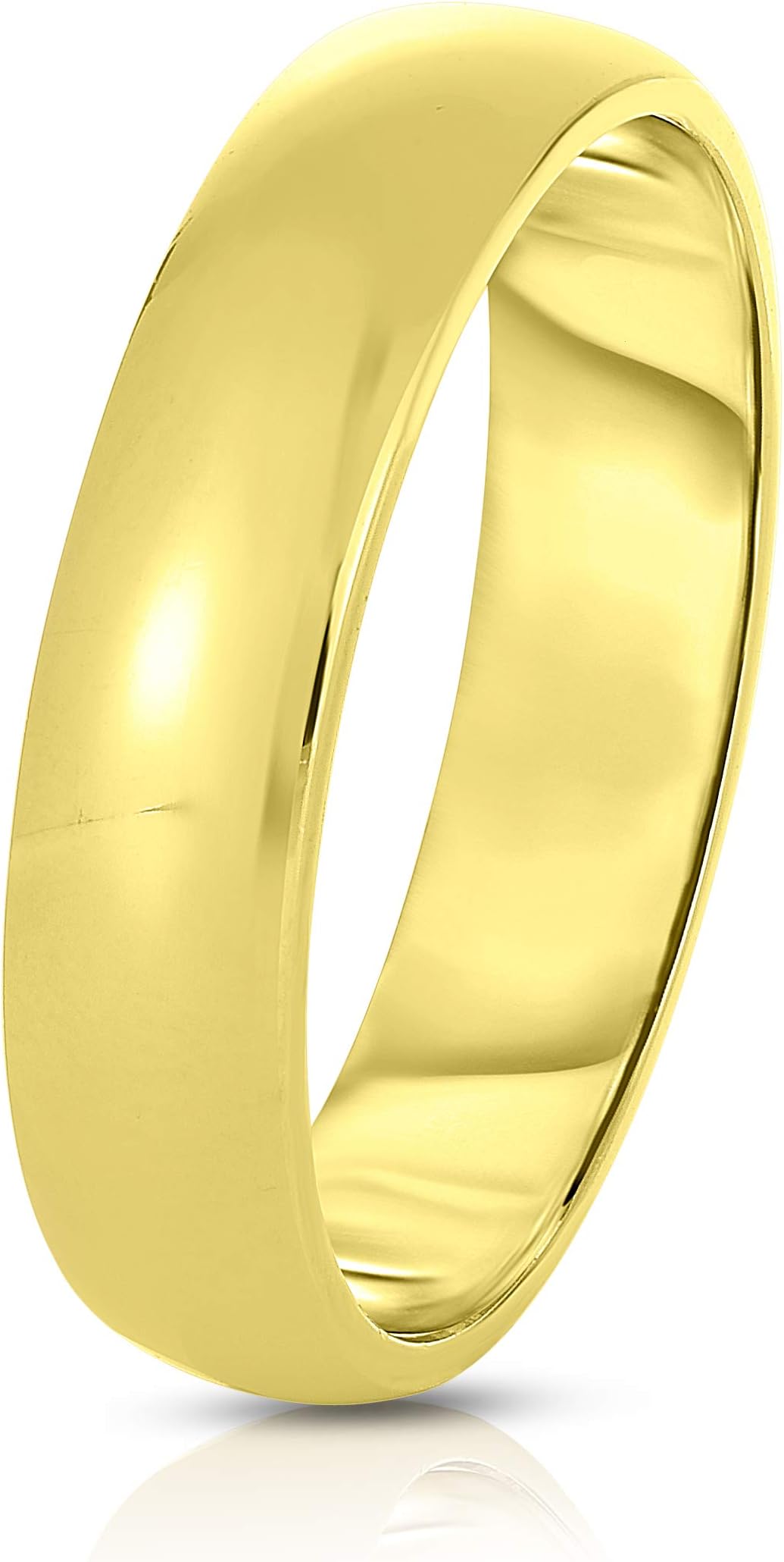 14k Yellow Gold 4mm Lite Comfort Fit Wedding Band, Size 9