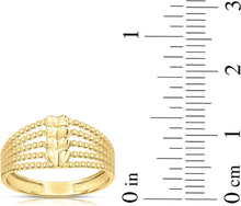 Load image into Gallery viewer, 10k Yellow Gold Beaded Heart Stack Women&#39;s Ring
