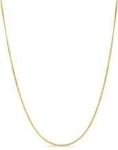 Load image into Gallery viewer, 14k Yellow Gold or White Gold 0.68mm Solid Box Chain Link Necklace

