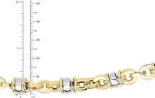 Load image into Gallery viewer, 14k Two-Tone Gold 9.7mm Hardware Link Bracelet, 7.5 Inch
