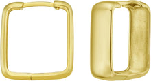 Load image into Gallery viewer, 14k Yellow Gold 14.2mm x 4.7mm Square Hoop Earrings
