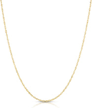Load image into Gallery viewer, 10k Yellow Gold or White Gold 1mm Solid Thin Singapore Chain Necklace
