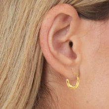 Load image into Gallery viewer, 10k Yellow Gold or White Gold 14mm Mini Oval Hoop Earrings
