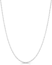 Load image into Gallery viewer, 14k White Gold 1.3mm or 1.8mm or 2.1mm Singapore Chain Necklace

