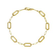Load image into Gallery viewer, 14k Yellow Gold 6mm Beaded Paperclip Link Bracelet, 7.5 Inch
