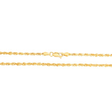 Load image into Gallery viewer, 10k Yellow Gold 2.75mm Solid Diamond Cut Rope Chain Necklace
