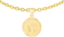 Load image into Gallery viewer, 10k Yellow Gold 0.63&quot; Personalized Medallion Alphabet Letter A - Z Initial Charm Pendant with optional Extendable Chain Necklace

