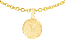 Load image into Gallery viewer, 10k Yellow Gold 0.63&quot; Personalized Medallion Alphabet Letter A - Z Initial Charm Pendant with optional Extendable Chain Necklace
