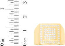 Load image into Gallery viewer, 10k Yellow Gold 15.1mm Pave CZ Square Frame Signet Ring, Sizes 4-13
