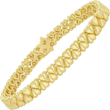 Load image into Gallery viewer, 14k Yellow Gold 7mm Sweetheart Link Bracelet, 7.25 Inch
