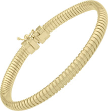 Load image into Gallery viewer, 14k Yellow Gold 5.5mm or 9mm Ribbed Tubogas Bangle Bracelet
