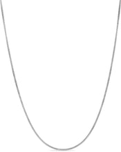 Load image into Gallery viewer, 14k Yellow Gold or White Gold 0.68mm Solid Box Chain Link Necklace
