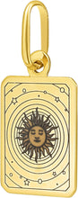 Load image into Gallery viewer, Italian 14k Yellow Gold 13mm Sun Tarot Charm Pendant with Optional Necklace,  16-17-18 Inch
