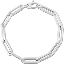 Load image into Gallery viewer, 14k Yellow Gold or White Gold or Rose Gold 6mm Hollow Paperclip Link Chain 18&quot; Necklace and 7.5&quot; Bracelet Set
