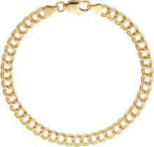 Load image into Gallery viewer, 14k Yellow Gold 3.9mm Mini Double Chino Link Chain Charm Bracelet, 7.25 Inch
