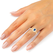 Load image into Gallery viewer, 10k Yellow Gold 11.5mm Birthstone Oval Gemstone CZ Ring, Size 4-10
