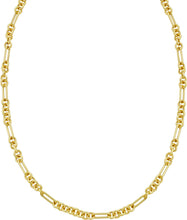 Load image into Gallery viewer, 14k Yellow Gold 4mm Paperclip and 5.4mm Round Figaro Link Chain Necklace, 18 Inch
