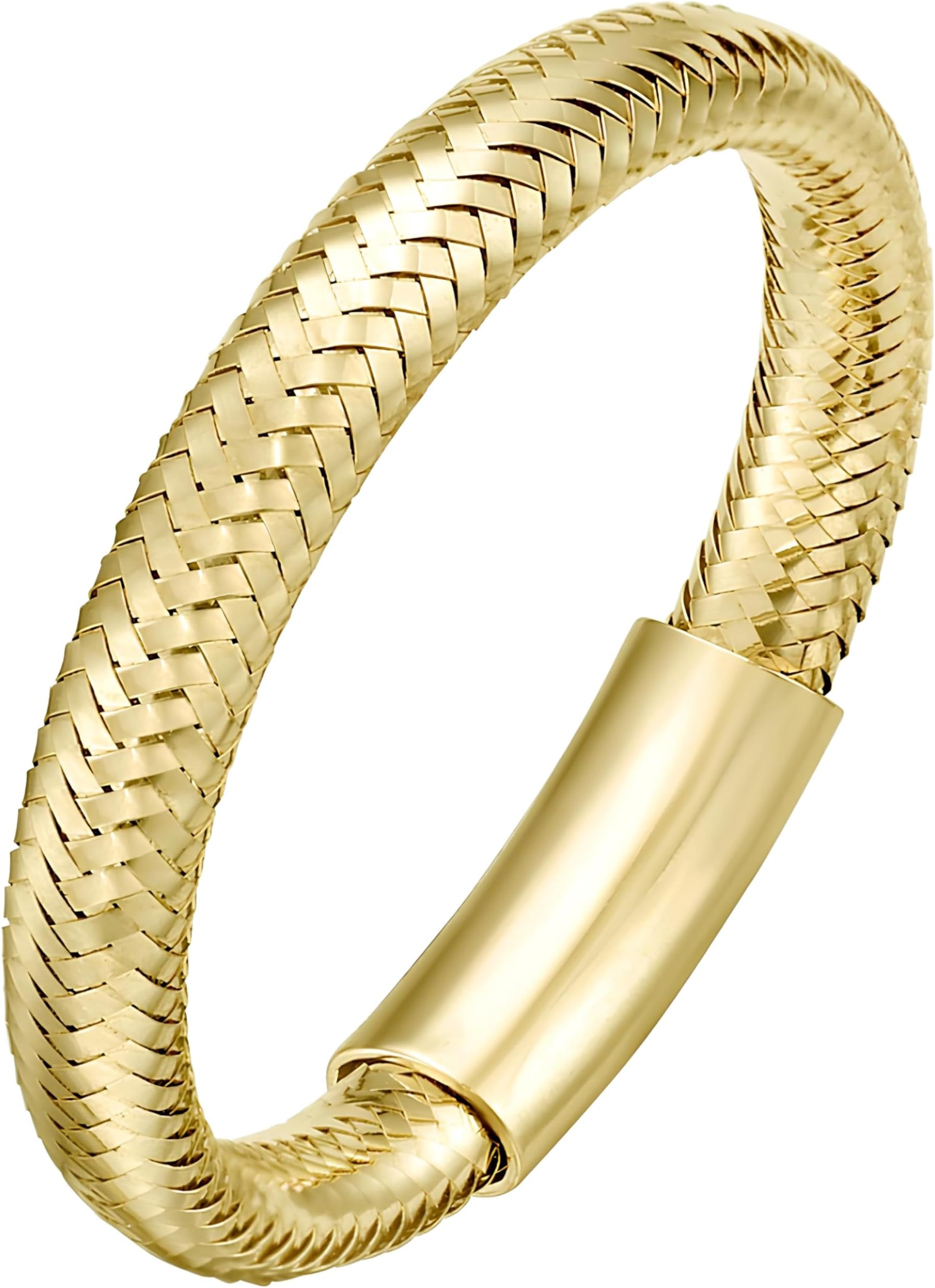 Floreo Italian 14k Yellow Gold Stretchable Mesh Ring
