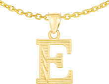 Load image into Gallery viewer, 10k Yellow Gold 0.45&quot; Personalized Lighting Alphabet Letter A - Z Initial Charm Pendant with optional Extendable Chain Necklace
