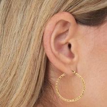 Load image into Gallery viewer, 10k Yellow Gold 31mm Round Circle Diamond Cut Hoop Earrings
