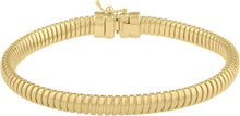 Load image into Gallery viewer, 14k Yellow Gold 5.5mm or 9mm Ribbed Tubogas Bangle Bracelet

