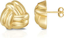 Load image into Gallery viewer, 14k Yellow Gold Double Knot Stud Earrings
