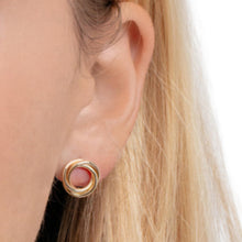 Load image into Gallery viewer, 14k Yellow Gold 11mm Interlocking Trinity Stud Earrings
