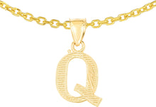 Load image into Gallery viewer, 10k Yellow Gold 0.45&quot; Personalized Lighting Alphabet Letter A - Z Initial Charm Pendant with optional Extendable Chain Necklace
