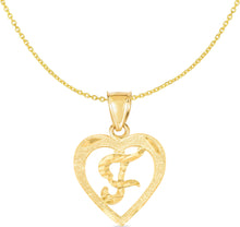 Load image into Gallery viewer, 10k Yellow Gold 19mm Personalized Alphabet Letter A - Z Initial Heart Pendant with optional Extendable Cable Chain Necklace
