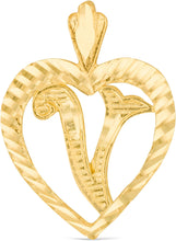 Load image into Gallery viewer, 10k Yellow Gold 0.7&quot; Personalized Alphabet Letter A - Z Initial Heart Pendant with optional Extendable Cable Chain Necklace
