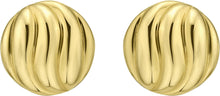 Load image into Gallery viewer, 14k Yellow Gold 12.8mm Swirl Button Earrings
