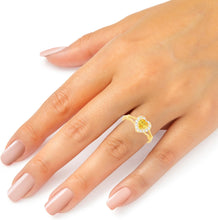 Load image into Gallery viewer, 10k Yellow Gold 9mm Birthstone Gemstone Heart CZ Ring, Size 4-10
