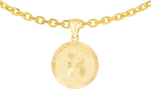 Load image into Gallery viewer, 10k Yellow Gold 0.63&quot; Personalized Medallion Alphabet Letter A - Z Initial Charm Pendant with optional Extendable Chain Necklace
