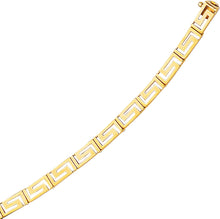 Load image into Gallery viewer, 14k Yellow Gold 4mm or 5.5mm Greek Key Link Bracelet, 7.25 Inch
