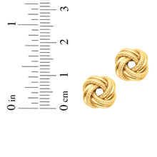 Load image into Gallery viewer, 14k Yellow Gold 10mm Diamond Cut &amp; Polished Love Knot Stud Earrings
