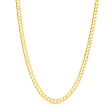 Load image into Gallery viewer, 10k Yellow Gold 4mm Solid Curb Cuban Chain Necklace
