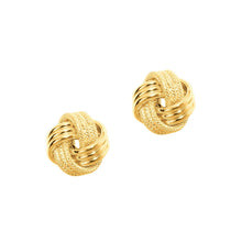 Load image into Gallery viewer, 14K Yellow Gold Polished &amp; Diamond Cut Love Knot Stud Earring
