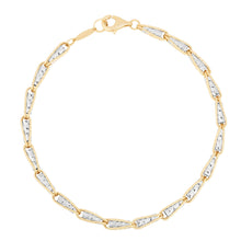 Load image into Gallery viewer, 14k Two-Tone Gold 3.2mm Diamond Cut Twisted Link Bracelet, 7.5 Inch
