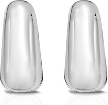 Load image into Gallery viewer, 925 Sterling Silver or 14k Gold over Silver 15mm Graduated Sculpted Hoop Earrings
