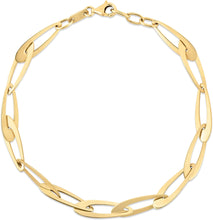 Load image into Gallery viewer, Italian 14k Yellow Gold 5.4mm Oval Disc Link Bracelet, 7.5 Inch
