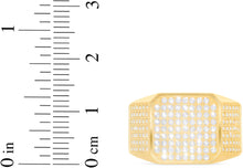 Load image into Gallery viewer, 10k Yellow Gold 13.8mm Pave CZ Rounded Square Signet Ring, Sizes 4-13
