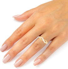 Load image into Gallery viewer, 10k Yellow Gold 5mm Infinity CZ Ring, Sizes 4-10
