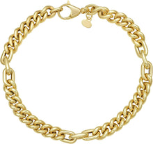 Load image into Gallery viewer, Italian 14k Yellow Gold 4.2mm Small Paperclip &amp; Curb Link Bracelet, 7 Inch
